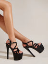 Eilyken Classics Super Ultra-High Heels 16 CM Womens Sandals Sexy Buckle Strap Platform Banquet Pumps Shoes Zapatos Mujer