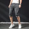 Mens Short Jeans Summer New Bermuda Casual Stretch Blue Knee Length Cropped Pants Slim Male Denim Shorts
