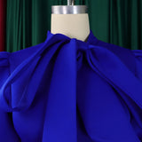 Elegant Party Dresses for Woman 2024 Luxury Bow Collar Short Sleeve High Waisted A Line Pleated Ankle Length Birthday Party Robe