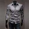 Mens Casual Shirts 2025 Single Breasted Men Slim Fit Dress Long Sleeve Shirts Soild Male Social Shirts Designer Chemise Homme