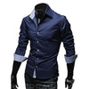 Mens Casual Shirts 2025 Single Breasted Men Slim Fit Dress Long Sleeve Shirts Soild Male Social Shirts Designer Chemise Homme