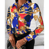 Women's Blouse Fashion Print Long Sleeve Tops Black Elegant Shirts & Blouses Autumn Youthful Woman Clothes 2023 New Arrivals