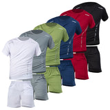 1/2/4 Piece Men's Quick Drying Sports Suit Casual Breathable Short Sleeved T-shirt Pocket Versatile Shorts For Teenagers To Wear