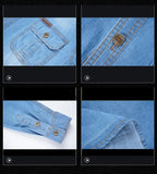 Plus Size 5XL Spring Long Sleeve Loose Denim Shirts Men Pure Cotton Shirt High Quality Male Autumn Fashion Casual Outwear Shirts