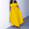 Elegant Party Dresses for Woman 2024 Round Neck Short Sleeve Sashes Ankle Length Fashion Female Birthday Party Dinner Vestidos