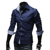 Mens Casual Shirts 2025 Single Breasted Men Slim Fit Dress Long Sleeve Shirts Soild Male Social Shirts Designer Chemise Homme