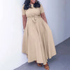 Elegant Party Dresses for Woman 2024 Round Neck Short Sleeve Sashes Ankle Length Fashion Female Birthday Party Dinner Vestidos