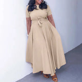 Elegant Party Dresses for Woman 2024 Round Neck Short Sleeve Sashes Ankle Length Fashion Female Birthday Party Dinner Vestidos