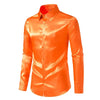 Nightclub Dress Red Satin Shirts Men Clothing Silk Like Long Sleeve Roupas Masculinas Mens Sexy Wedding Party Button Up Shirts