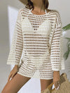 Women's Plus Size Swim Cover Up – Long Sleeve Beach Tunic Dress for Sun Protection, Swimwear Bikini Wrap, Ladies Sports Swimwear