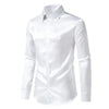 Nightclub Dress Red Satin Shirts Men Clothing Silk Like Long Sleeve Roupas Masculinas Mens Sexy Wedding Party Button Up Shirts