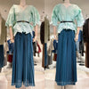 Plus Size 2 Piece Sets Woman Outfit Luxury Elegant Pleated Tops And Skirts For Women Casual Clothing Female African Prom Party