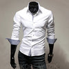 Mens Casual Shirts 2025 Single Breasted Men Slim Fit Dress Long Sleeve Shirts Soild Male Social Shirts Designer Chemise Homme
