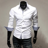 Mens Casual Shirts 2025 Single Breasted Men Slim Fit Dress Long Sleeve Shirts Soild Male Social Shirts Designer Chemise Homme
