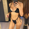 S - XL Mesh Fishnet Skirt Halter Bikini Female Swimsuit Women Swimwear Three-pieces Bikini set Bather Bathing Suit Swim V4889