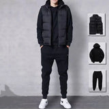 Casual Suit Men's Autumn New Style Loose Plus Size Trend Sweaters and Trousers Sports Casual Three-piece Set