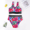 Plus Size Swimsuit Leaves Printed High Waist Two Pieces Bikini Set Swimsuit Female Women Beachwear Swimwear Bather Bathing Suit