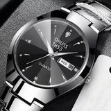 ORUSS Relogio Feminino Couple Watch Men Quartz watch for Lovers Luxury Womens wristwatch Week Display Stainless Steel Waterproof