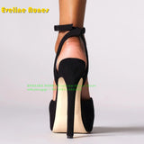Peep Toe Platform Buckle Strap Red Sandals Pointed Toe Thin Heel Slingback Sexy Women Runway Show Shoes Spicy Girl Party Trend