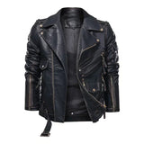 PLUS Size Leather Coats Male Luxury Brand Winter Mens Fashion Motorcycle PU Leather Jacket Cool Zipper Pockets Leather Jacket