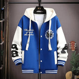Trendy Spring Autumn Sweatshirt Men's Jacket for Youth Large Size Cool School Uniform Middle School Student Men's Wear Ballpark