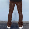 Mens Leather Pants Autumn New Casual Street Fashion Solid Color Bell Bottoms Joker Casual Pants Men