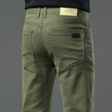New Plus Size High End Casual Pants for Men's Straight Stretch Loose Mid High Waist Long Pants Brand Clothing Slim Jeans 28-44