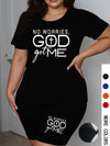 Plus Size Women 2 Piece Set T-shirt and Shorts Elastic Loose Spring Summer Fashion Graphic Print Oversize Two Piece Outfits