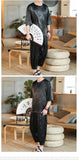 M-5XL Plus Size Mens Ankle Pants Sets 2 Piece Outfits Chinese Style Summer Streetwear Tracksuits Casual Shirt and Pants Set Male