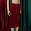 Sexy Skirts for Women Bodycon High Waisted Zipper Closure Ruffles Mid Calf Fashion Elegant African Office Work Pencil Skirts New