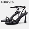 Women High Heels Rome Sandals Sexy Summer Shoes Open Toe Slippers 2025 Trend Party Dress New Slingback Sandalias Pumps Mujer