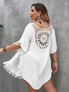 Swim Vacation Plus Size Sexy Loose Beach Dress Bikini Cover Up Swimsuit Hollow Out Casual Beachside Cover-Up Dress Beachwear