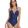 Women Swimwear High Waist Sleeveless Padded Bathing Suit One-piece Dress Up Lady Bikini Set Breathable Washable Female Swimsuit