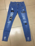 Punk Plus Size Pants Men Skinny Ripped Hole Patchwork Jeans Slim Pencil Denim Hip Pop Trousers Autumn Winter Streetwear Men's