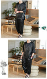 M-5XL Plus Size Mens Ankle Pants Sets 2 Piece Outfits Chinese Style Summer Streetwear Tracksuits Casual Shirt and Pants Set Male