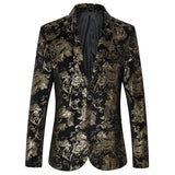 Plus Size 6XL-M Spring Luxury Men Retro Gold Print Blazers 2022 New Slim Wedding Nightclub Party Dress Men Clothing Suit Jacket