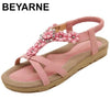 BEYARNE New Bohemian Style  Summer Women Shoes Fashion Womens Sandals Flat Heel Brand Beach Summer Shoes Ladies Sweet
