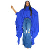 SOMO Plus Size Women Clothes Pleated Long Cape Shirt Bat Full Sleeve Irregularity Blouse Top One Size Loose Dropshipping 2023