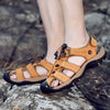 Summer Men Sandals Genuine Leather Mens Casual Shoes Outdoor Men Leather Sandals for Men Beach Shoes Roman Shoes Plus Size 38-48