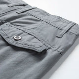 Summer thin multi pocket pure cotton workwear shorts men's oversized loose straight leg five point casual over knee beach shorts