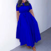 Elegant Party Dresses for Woman 2024 Round Neck Short Sleeve Sashes Ankle Length Fashion Female Birthday Party Dinner Vestidos