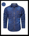 Plus Size 5XL Spring Long Sleeve Loose Denim Shirts Men Pure Cotton Shirt High Quality Male Autumn Fashion Casual Outwear Shirts