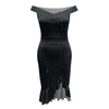 Women'S Party Dress Sexy Off Shoulder Split Ruffle Solid Bodycon Knee-Length Dress Fashion Glitter Party Elegant Dresses Vestido
