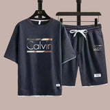 2025 new casual sportswear for men summer two-piece clothing short-sleeved round neck and shorts two fashionable clothes