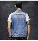 Brand New Men's Ripped Denim Vests Hip Hop Streetwear Fashion Sleeveless Cotton Jacket High Quality Man Casual Cowboy Waistcoat