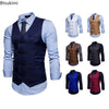 2025 Men's Formal Dress Vest Top Double Breasted Casual Tank Tops Solid Slim V-Neck Club Party Suits Vest Formal Waistcoat Men