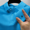 2025 summer new men's polo collar shirt casual comfortable fashionable versatile high quality short-sleeved printed T-shirt tops
