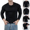 Plus Size T Shirt For Men Long Sleeve Cotton Casual Tops Black White Crew Round Neck T-shirt Man Tshirts Clothing M-3XL