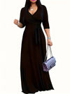 Women's Fashion Print Dress For Women Casual Sexy Deep V Neck Lace-Up Loose Dresses Robe Femme Summer Holiday Womens Clothing