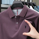 100% pure cotton summer new fashionable men's shortsleeved luxury customized business polo shirt exquisite embroidery Tshirt top